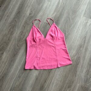 Zara Pink Backless Fitted Camisole Top